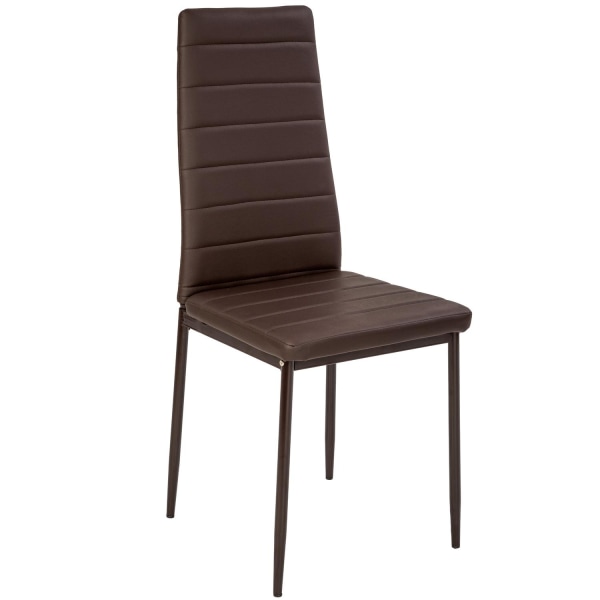 tectake Spisebordsstole i kunstlæder, sæt med 8 -  brun Brown