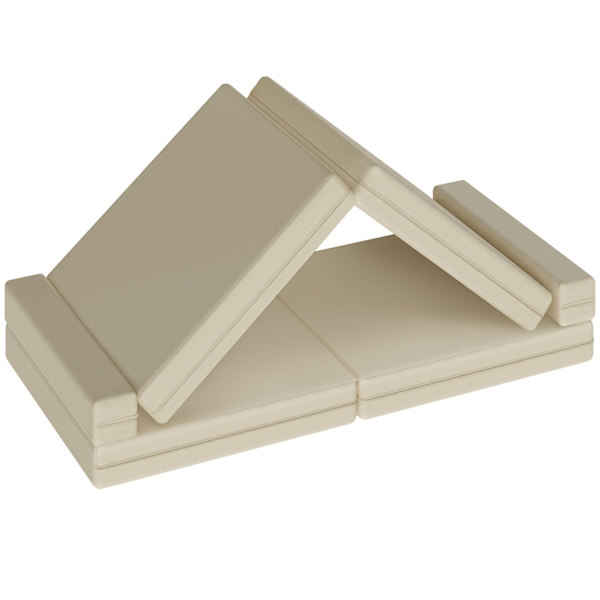 tectake Børnesofa Lilly, 8-delt, med sovefunktion - 160 cm Beige