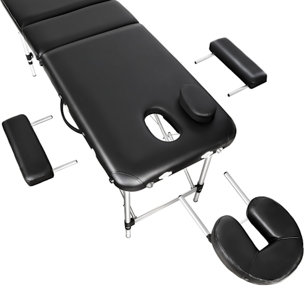 tectake Massagebriks i aluminium med 3 zoner, 5 cm polstring + taske -  sort Black