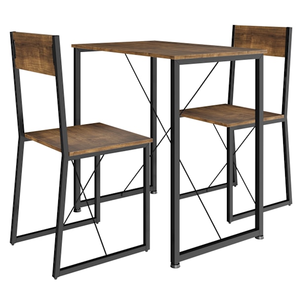 tectake Spisebordssæt Margate -  Industrielt mørkt træ, rustikt Dark brown