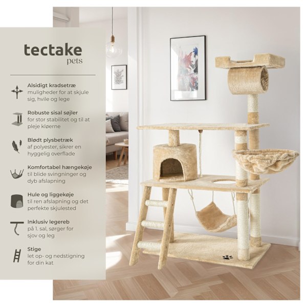 tectake Kradsetræ Mike - beige beige Beige