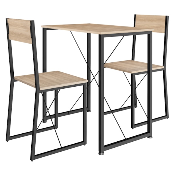 tectake Spisebordssæt Margate -  Industrielt lyst træ, egetræ Sonoma Light brown
