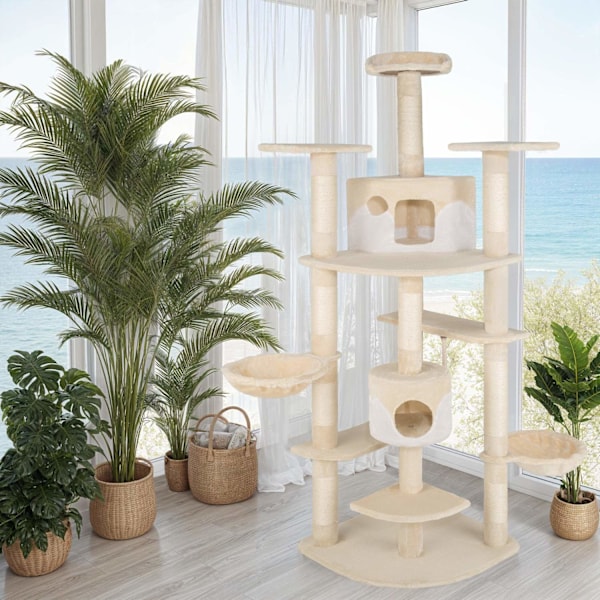 tectake Kradsetræ Fippi -  beige/hvid White