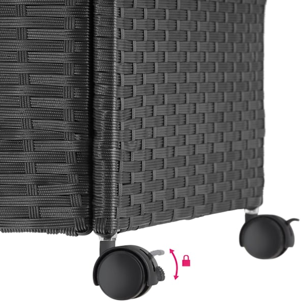 tectake Hyndeboks med aluminiumsramme og hjul 297L, 117x54x64cm -  sort Black