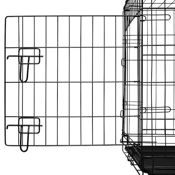 tectake Hundebur Luna, sammenklappelig, med 2 døre - 121,5 x 75,5 x 80,5 cm 121,5 x 75,5 x 80,5 cm Black