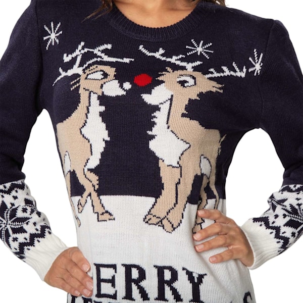 tectake Julesweater Merry Christmas til kvinder Blue XXL