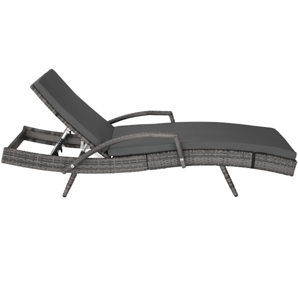 tectake Polyrattan liggestol Océane -  grå Grey