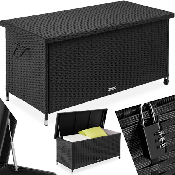 tectake Hyndeboks Kiruna, 270l -  sort Black