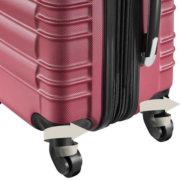 tectake Kufferter, sæt med 4 dele -  vinrød Wine red one size