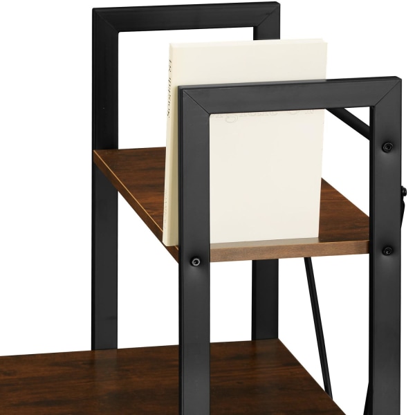tectake Skrivebord Hershey 122x61x120cm -  Industrielt mørkt træ Dark brown