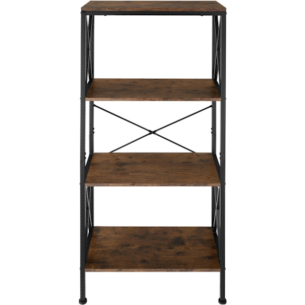 tectake Reol Barry 61,5x31,5x133,5cm -  Industrielt mørkt træ, rustikt Dark brown