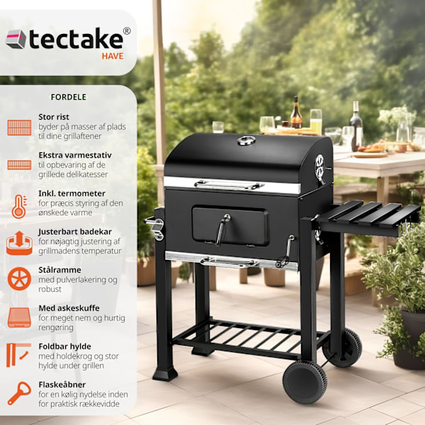tectake Trækulsgrill Florian Black