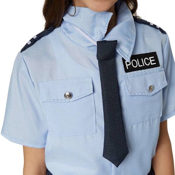 tectake Politibetjent pige børnekostume Blue 140 (9-10y)