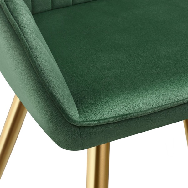 tectake Stol Marilyn, velour, quiltet -  mørkegrøn/guld Dark green