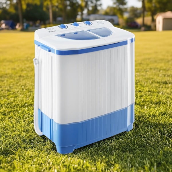 tectake Mini vaskemaskine med 4,5 kg. vask og 3,5 kg. centrifugering White