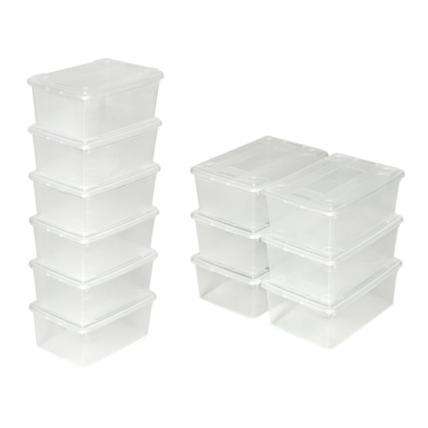 tectake 24 stk. opbevaringskasser 33x23x12 cm Transparent