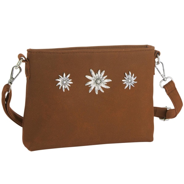 tectake Håndtaske med blomster -  brun Brown one size