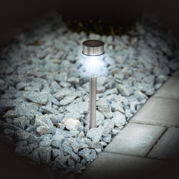 tectake 24x LED lampe med solceller Silver