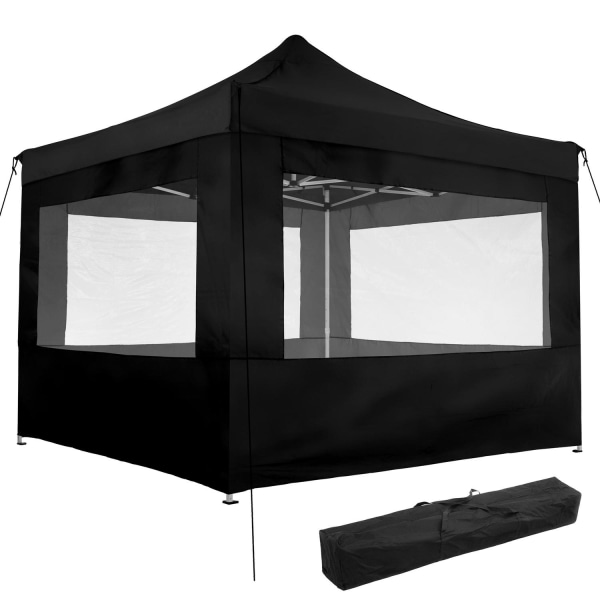 tectake Easy up pavillon Olivia 3x3 m med 4 sidestykker -  sort Black