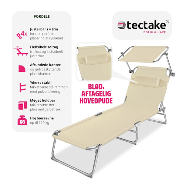 tectake 2 Solsenge Chloé -  beige Beige
