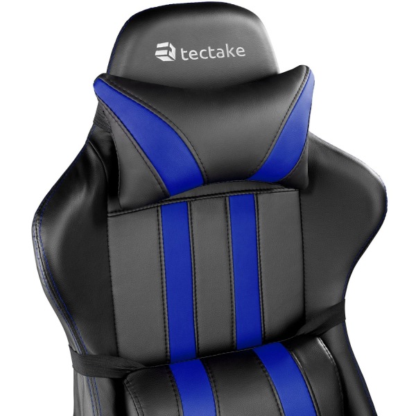 tectake Premium gamer stol -  sort/blå Blue