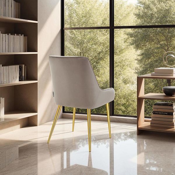tectake Spisebordsstol Avane, velour, bæreevne 120 kg -  taupe taupe