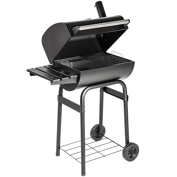 tectake Grill med termometer og hjul Black
