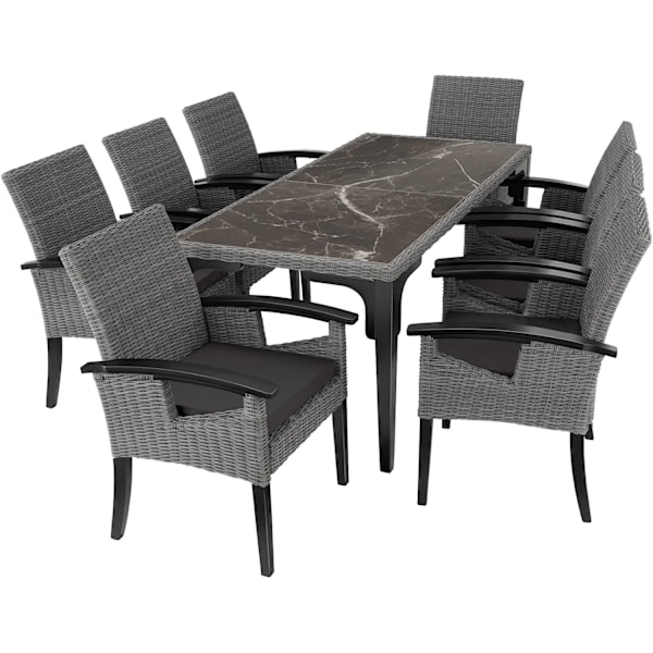 tectake Polyrattan havestol Rosarno -  grå Grey