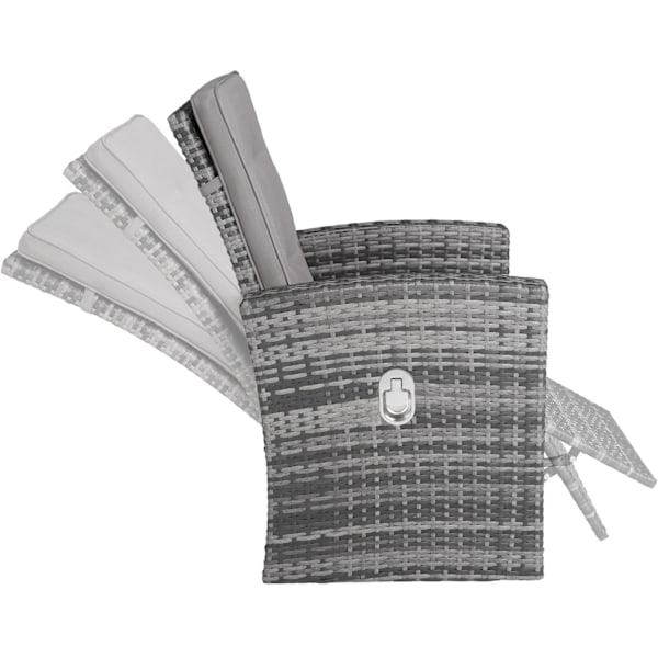 tectake Polyrattan loungesæt Bari -  grå Grey
