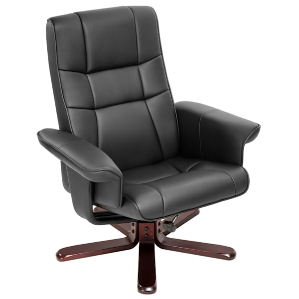tectake Lænestol med skammel Model 1 -  sort/brun Brown