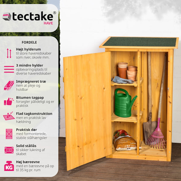 tectake Opbevaringsskab med fladt tag Brown