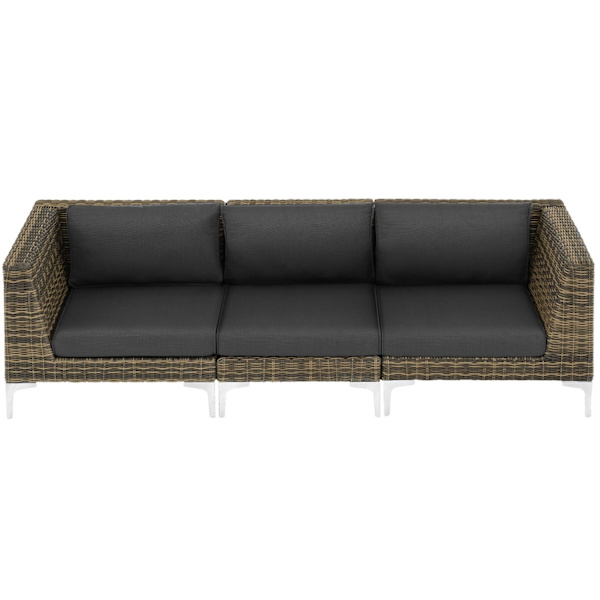 tectake Modul havemøbler Villanova - midterdel aluminium Grey
