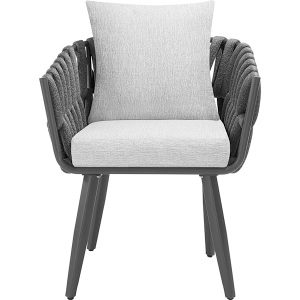 tectake Stol Lugano i reb-design med aluminiumsstel Graphite grey