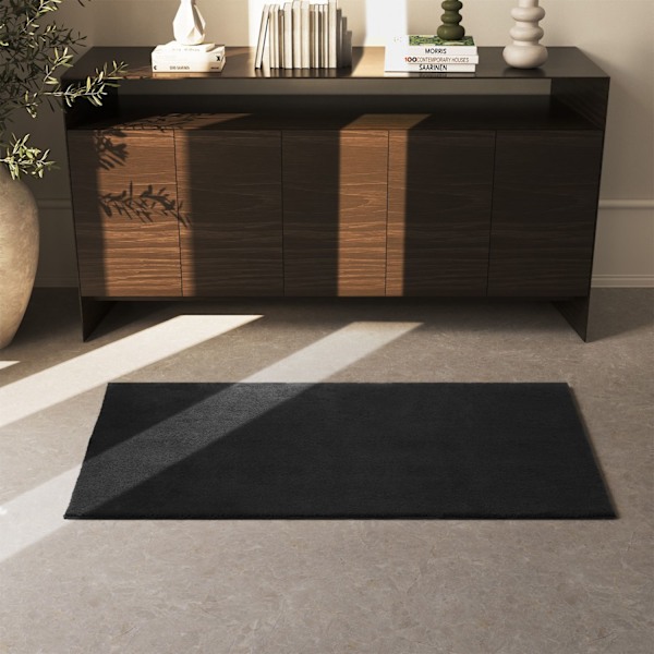 Kortluvet tæppe Soft Zone - sort,80 x 150 cm Black