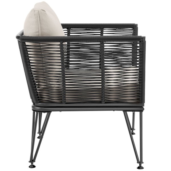 tectake Havestole Sundo, sæt med 2 stk. i rebdesign Graphite grey