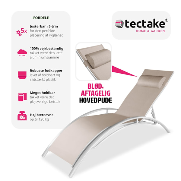 tectake 2 solsenge Alina -  beige Beige