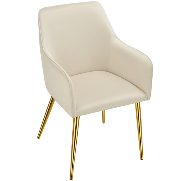 tectake Stol Avane, velour, polstret -  beige Beige