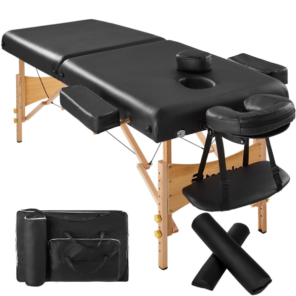 tectake Massagebriks med 2 zoner, 7,5cm polstring + ruller -  so Black