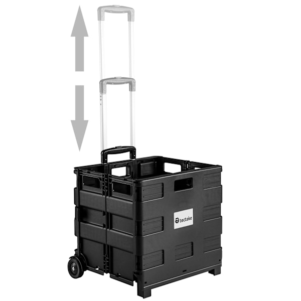 tectake Indkøbstrolley foldbar Black