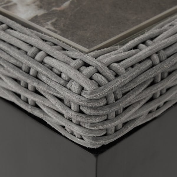 tectake Polyrattan havebord Taranto med 4 stole Rosarno -  grå Grey