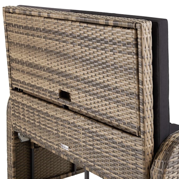 tectake Polyrattan havesofa Kreta med overtræk -  natur Nature