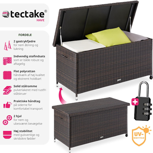 tectake Hyndeboks Kiruna, 270l -  brun Brown