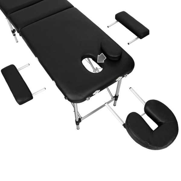 tectake Massagebriks i aluminium med 3 zoner, 5cm polstring + ta Black