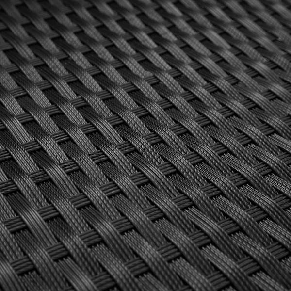 tectake Polyrattan puf med hynde -  sort/grå Grey