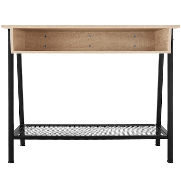 tectake Konsolbord Tralee 100x35x80,5cm -  Industrielt lyst træ, egetræ Sonoma Light brown