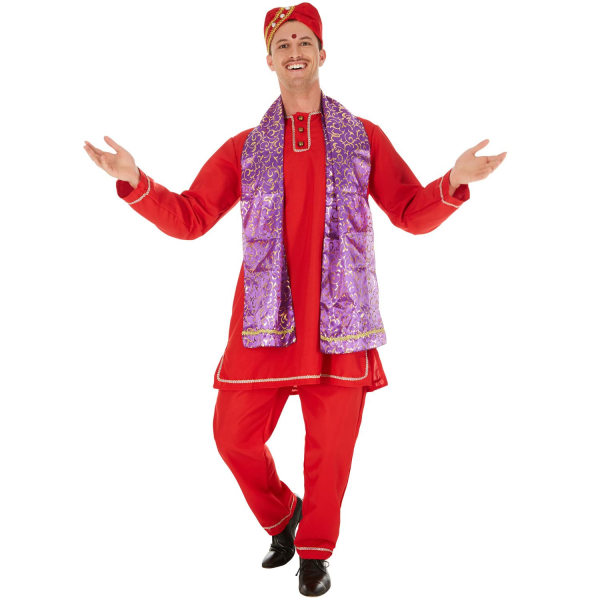 tectake Indisk kostume mand Red XL