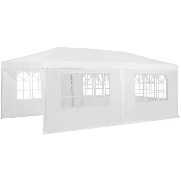 tectake Havepavillon Vivara 6x3m med 5 sidepaneler -  hvid White