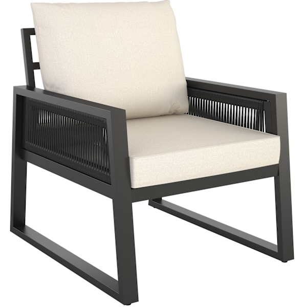 tectake Gartenlounge-sæt Captive i reb-design - Sæt 1 (1 x sofa / 1 x bord / 2 x lænestole) Sæt 1 (1 x sofa / 1 x bord / 2 x lænestole) Graphite grey