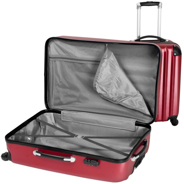 tectake Rejsekuffertsæt hardcase -  rød Red one size