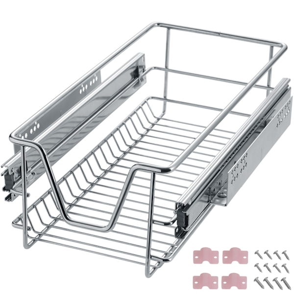 tectake 4 trådkurve til køkken- og soveværelsesskabe - 30 cm 30 cm Grey